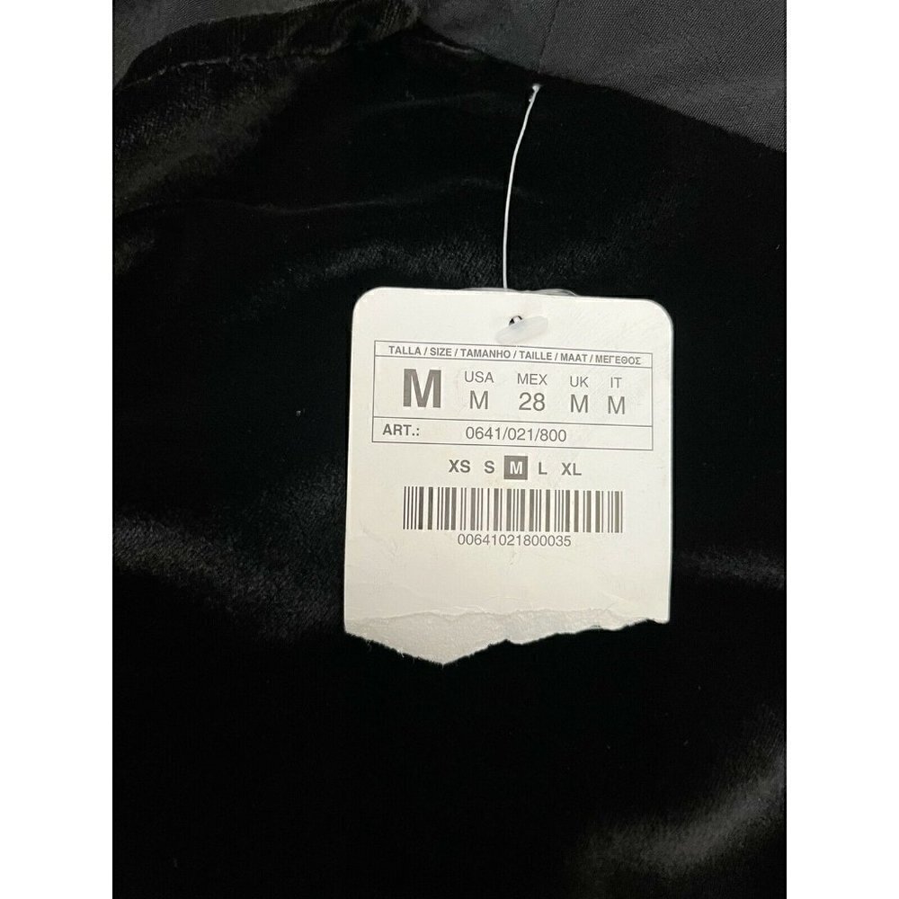 ZARA Woman Black Velvet Studd Keyhole Sleeveless Top Size M - Picture 6 of 10